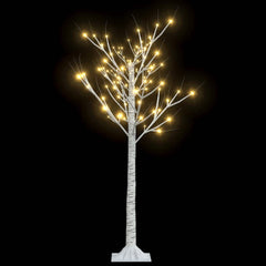 A 4ft white LED willow Christmas tree with 128 warm white lights on branches.