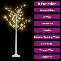 4ft LED willow Christmas tree with 128 warm white LEDs and 8 light modes.