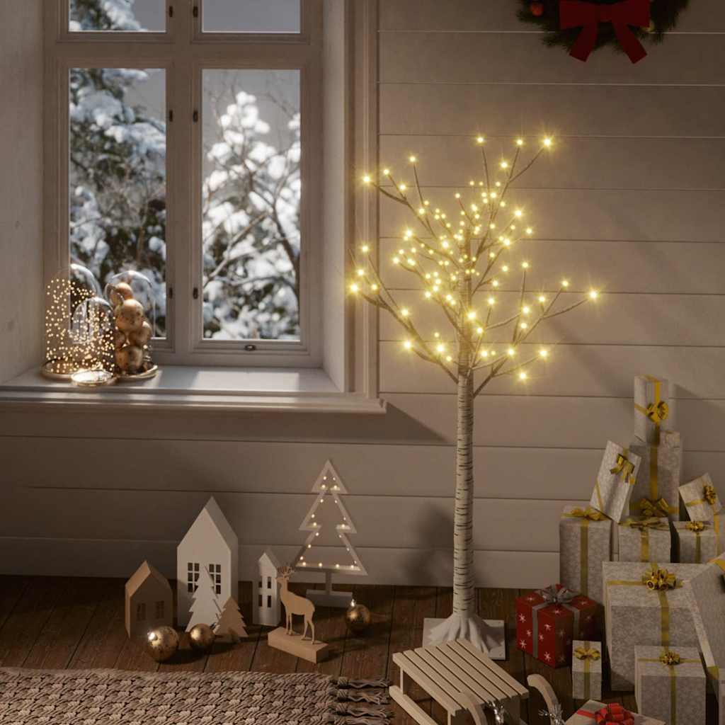 A 4ft warm white LED willow Christmas tree with 128 LEDs on lifelike branches.