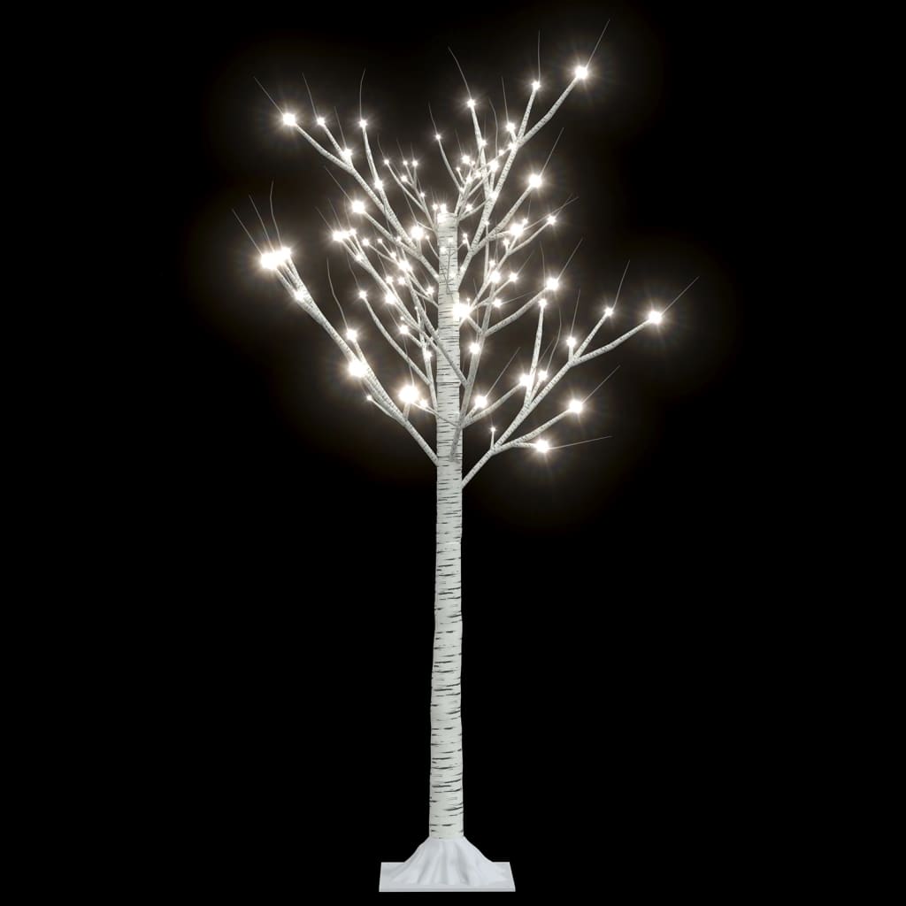 A 4ft white LED willow Christmas tree with 128 cold white lights on its branches.
