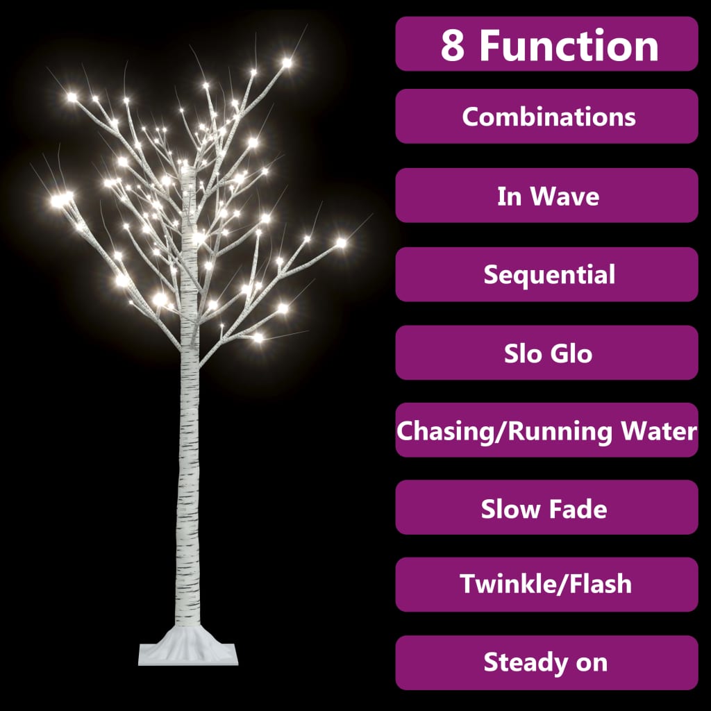 4ft LED willow Christmas tree with 128 cold white lights and 8 lighting modes.