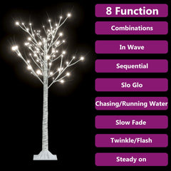 4ft LED willow Christmas tree with 128 cold white lights and 8 lighting modes.