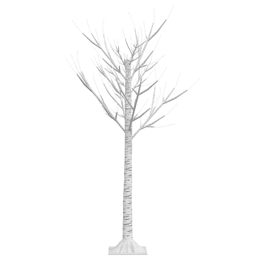A 4ft LED willow Christmas tree with 128 cold white lights and a white base.