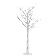 A 4ft LED willow Christmas tree with 128 cold white lights and a white base.