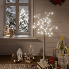4ft LED willow Christmas tree with 128 cold white lights on realistic branches.