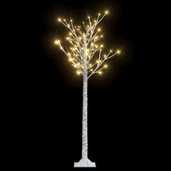 A 5ft white birch-style Christmas tree with 156 warm white LEDs on its branches.