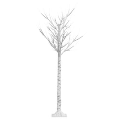 5ft white willow Christmas tree with 156 warm white LEDs on branches.