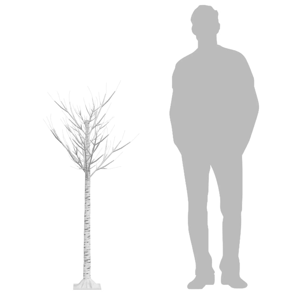 5ft willow Christmas tree with 156 warm white LEDs next to a human figure for scale.