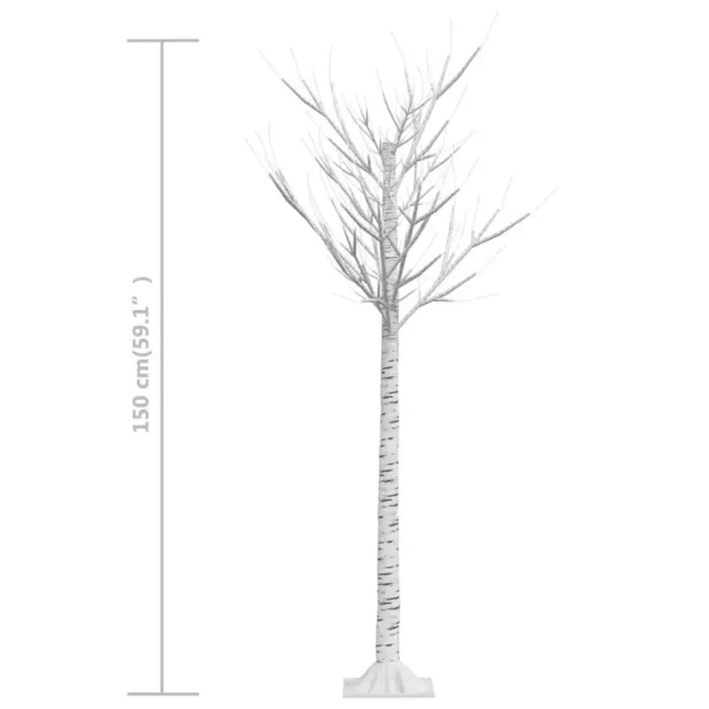 5ft willow Christmas tree with 156 warm white LEDs on branches, shown with height scale.