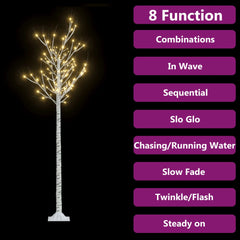 6ft warm white LED willow tree with 200 lights and 8 lighting modes on a white trunk