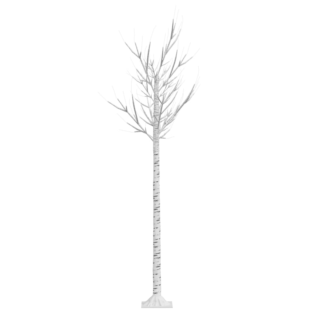 A 6ft tall artificial willow Christmas tree with 200 warm white LEDs and bare branches.