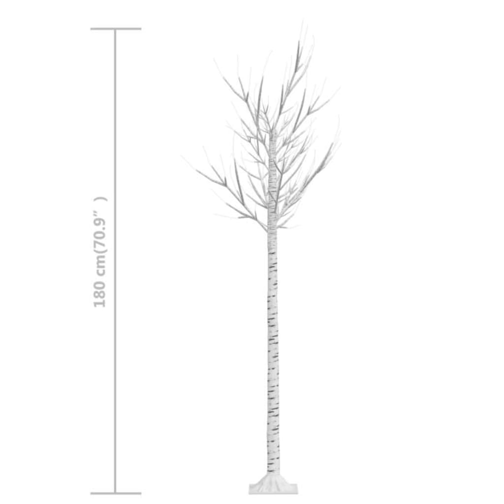 6ft warm white willow LED Christmas tree with 200 LEDs and height scale.