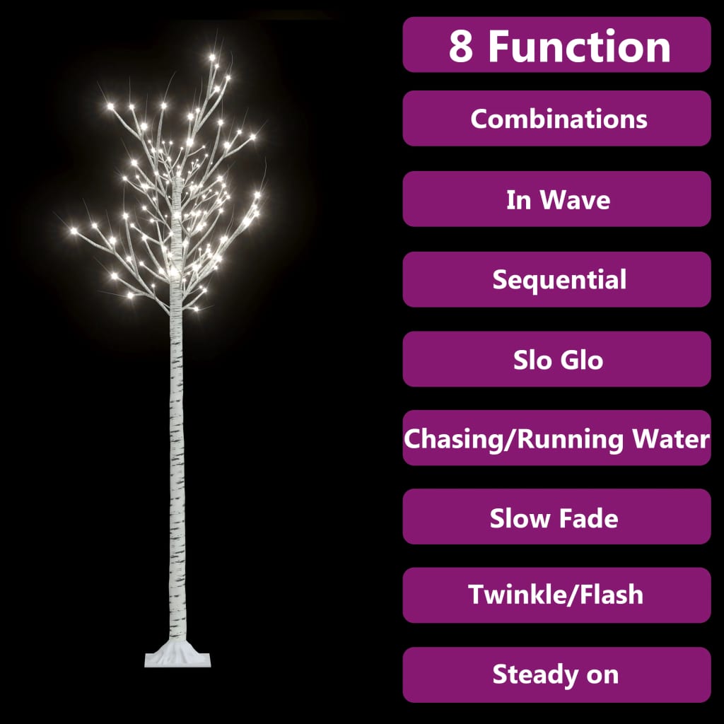 6ft Willow Christmas tree with 200 cold white LEDs and 8 lighting modes.