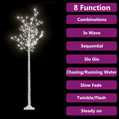 6ft Willow Christmas tree with 200 cold white LEDs and 8 lighting modes.