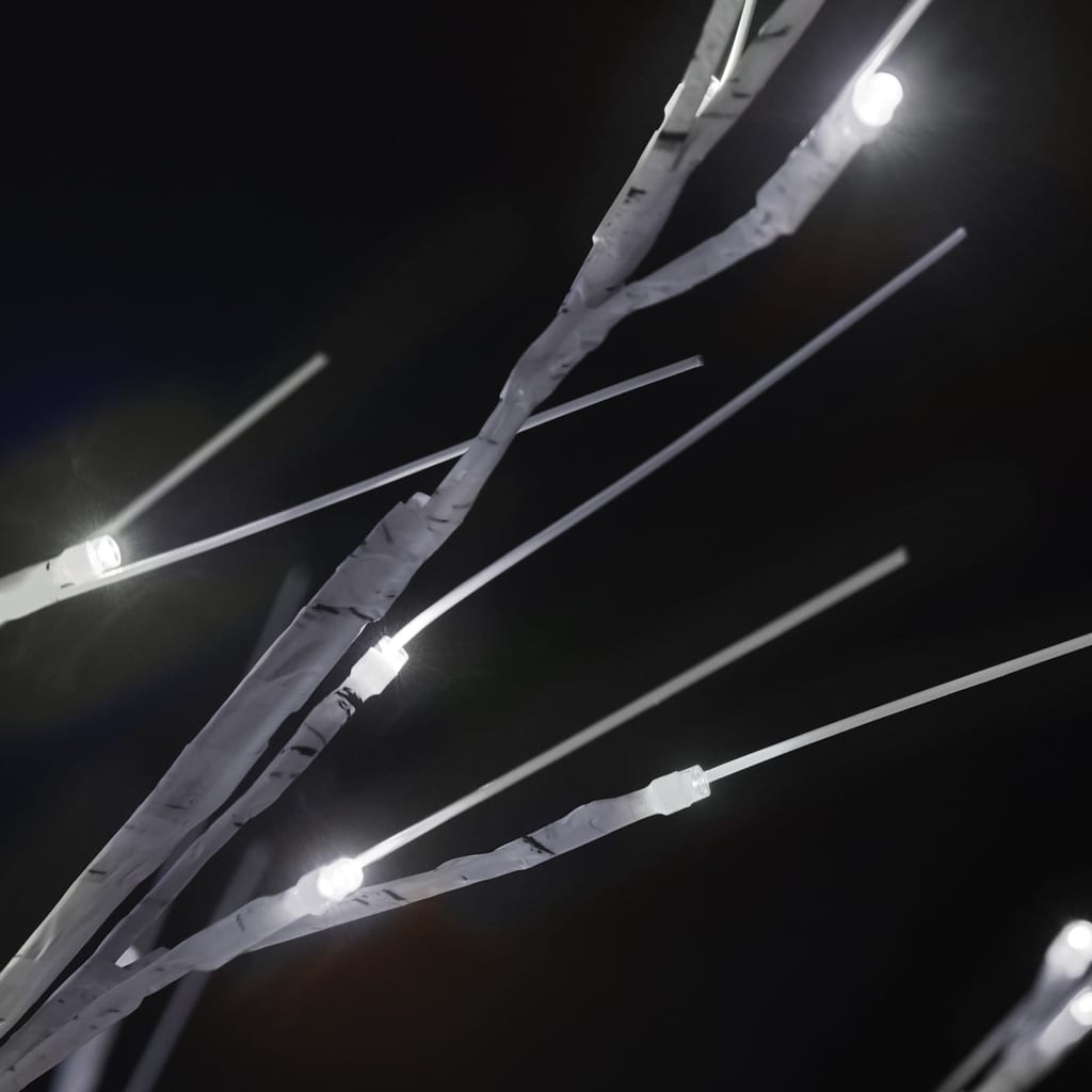 6ft willow Christmas tree with 200 cold white LEDs on branches.