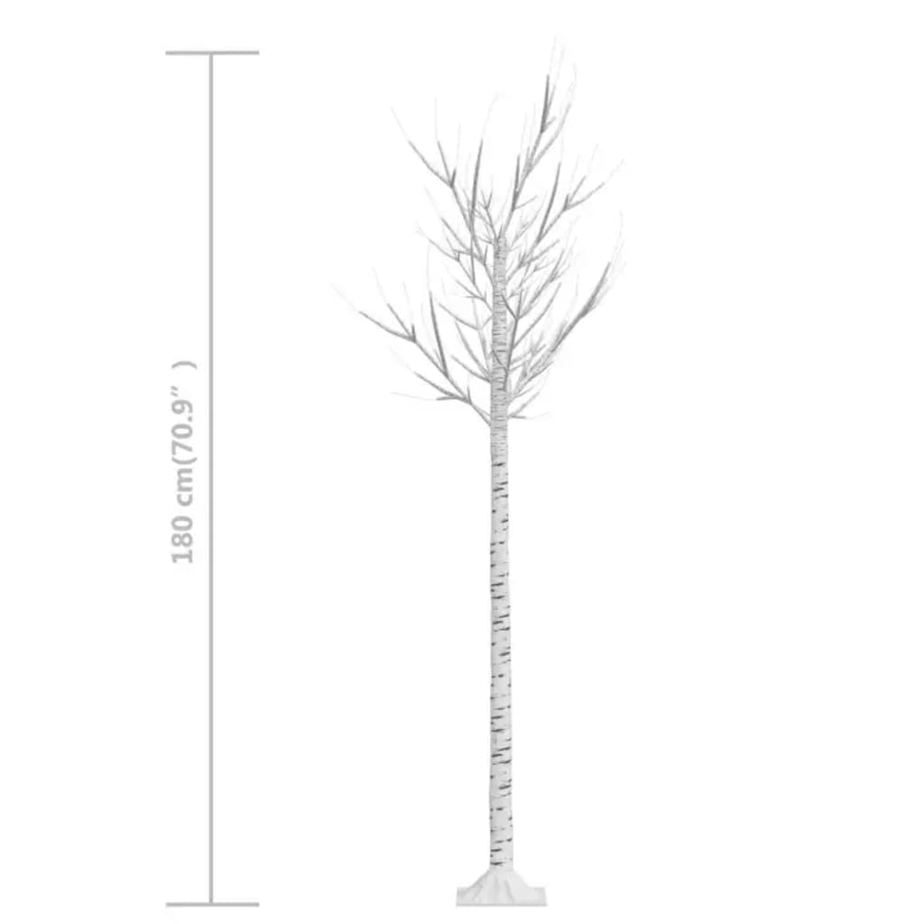 6ft willow Christmas tree with 200 cold white LEDs on branches, shown with height scale.