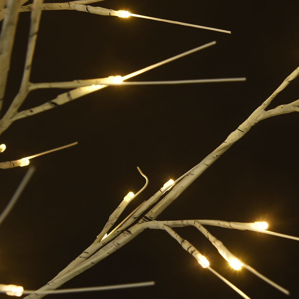 7ft warm white LED willow Christmas tree with 220 glowing LEDs on branches.