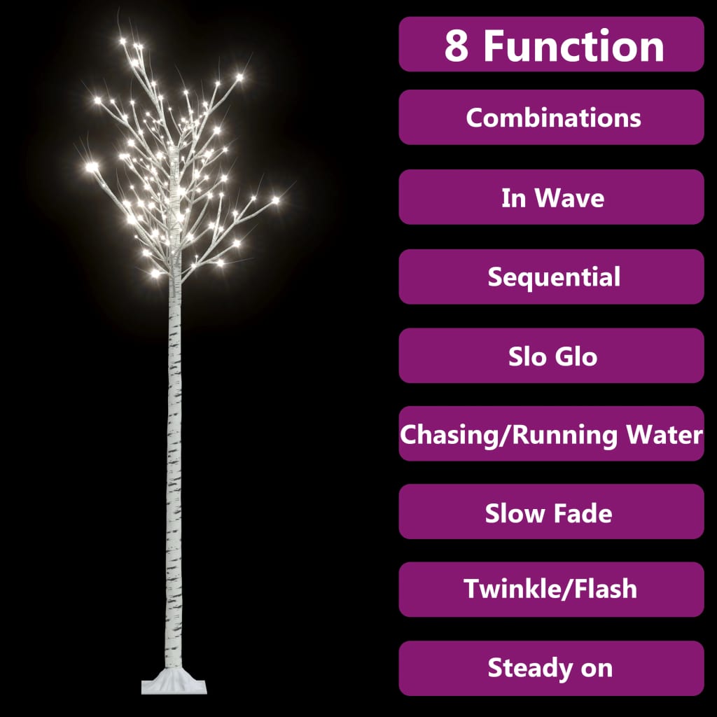 7ft LED willow tree with 220 cold white lights and 8 lighting modes on a white base