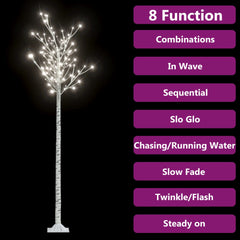 7ft LED willow tree with 220 cold white lights and 8 lighting modes on a white base