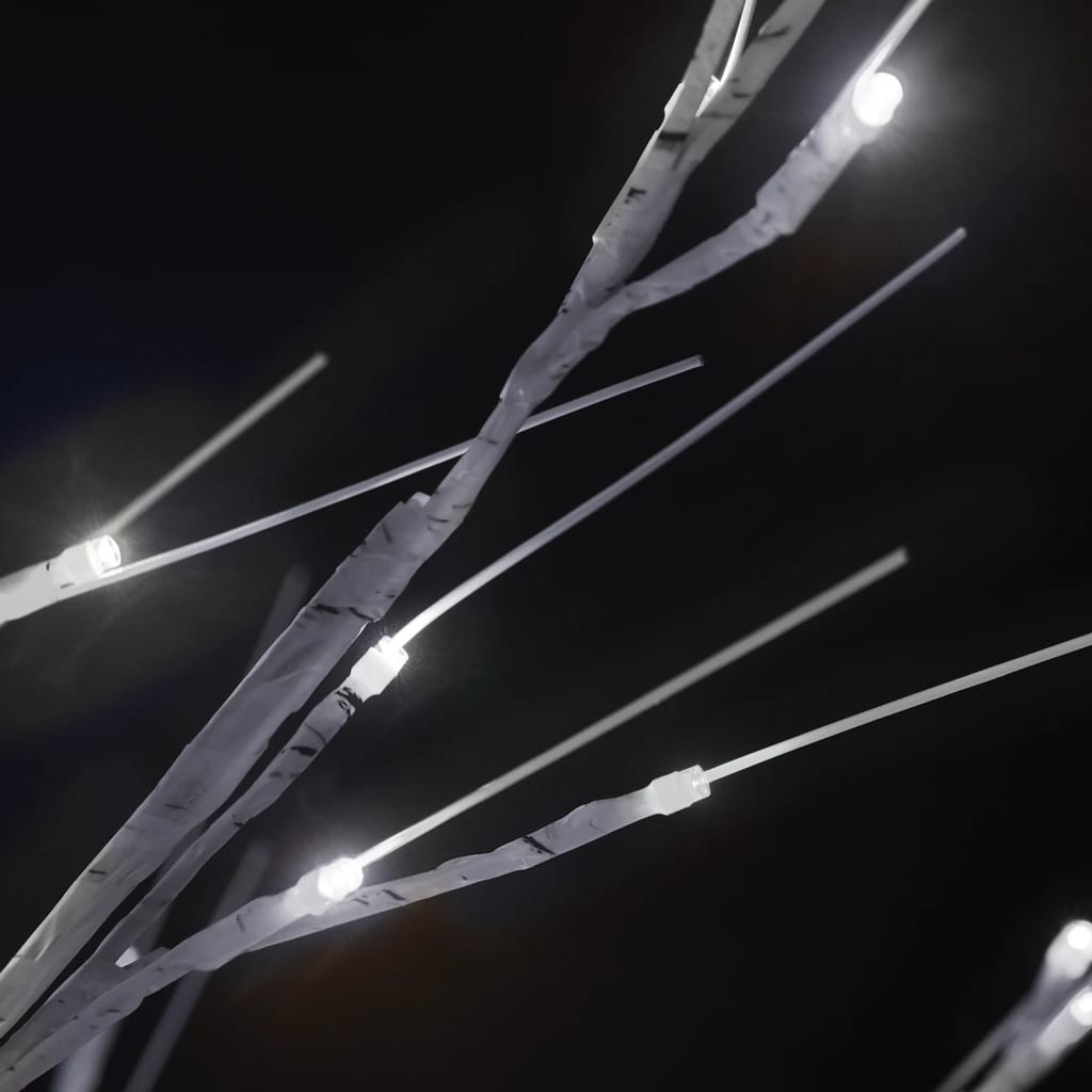 7ft LED willow Christmas tree with 220 cold white lights on branches.