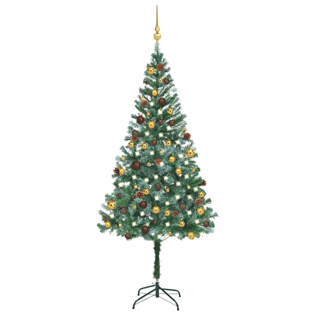 Artificial Pre-lit Christmas Tree with Ball Set&Pinecones 70.9