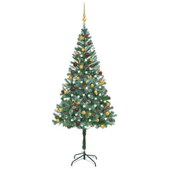 Artificial Pre-lit Christmas Tree with Ball Set&Pinecones 70.9