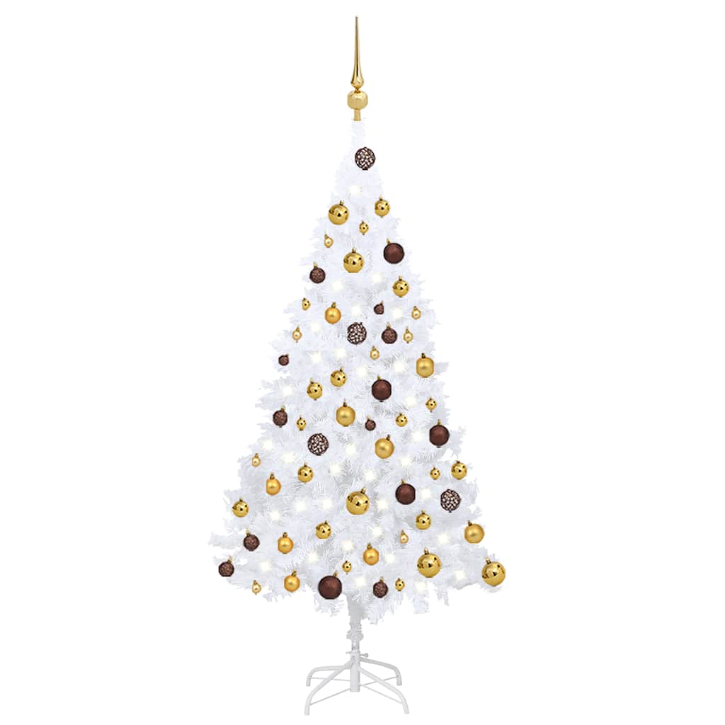 Artificial Pre-lit Christmas Tree with Ball Set White 47.2 PVC