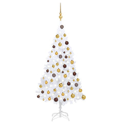 Artificial Pre-lit Christmas Tree with Ball Set White 47.2 PVC