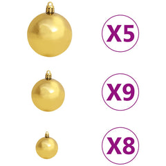 Artificial Pre-lit Christmas Tree with Ball Set White 47.2 PVC