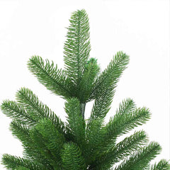 82.7-inch pre-lit artificial green Christmas tree with gold ball ornaments.