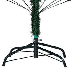 94.5-inch pre-lit artificial Christmas tree with green PVC branches, rose gold balls, and black stand.