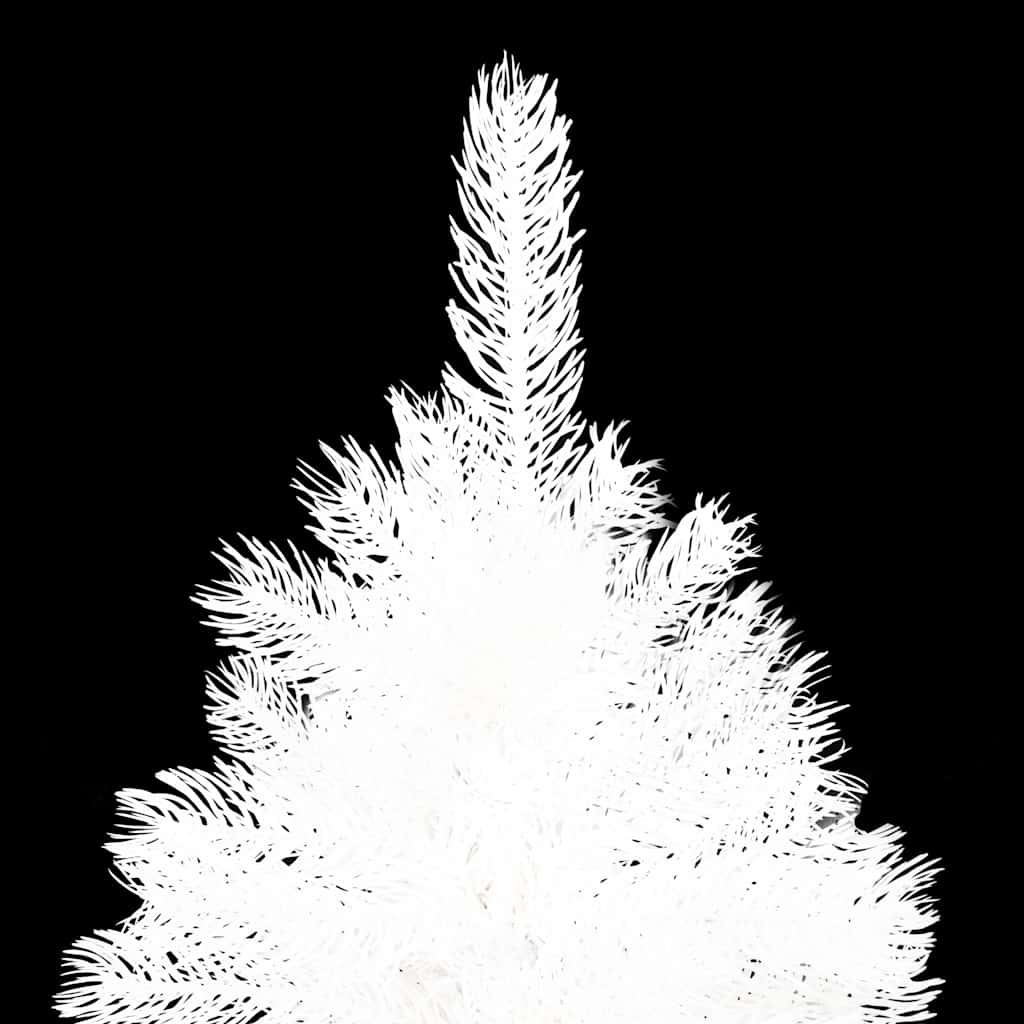 A 94.5-inch white pre-lit artificial Christmas tree adorned with rose gold balls.