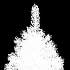 A 94.5-inch white pre-lit artificial Christmas tree adorned with rose gold balls.