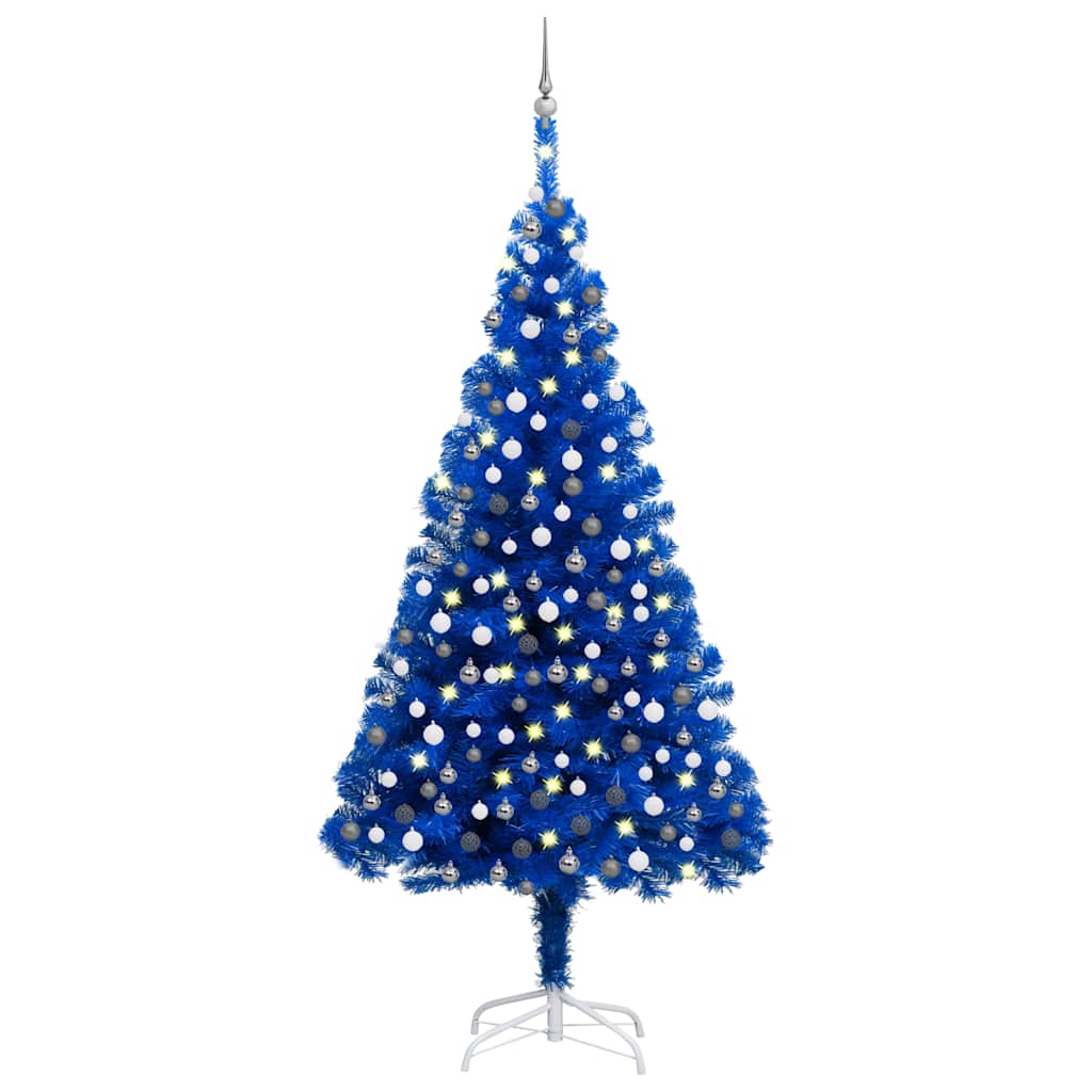 Artificial Christmas Tree Blue PVC, steel 94.5 in