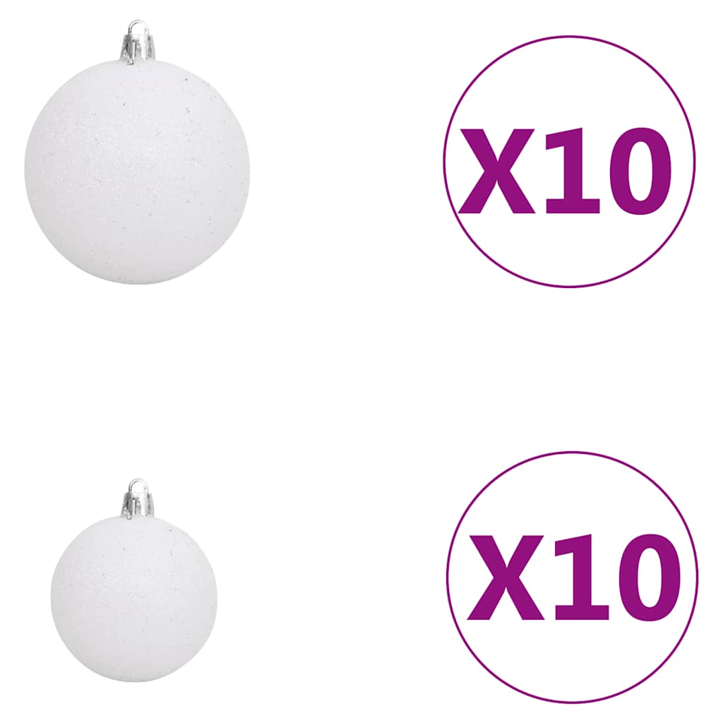 Artificial Pre-lit Christmas Tree with Ball Set&Pine Cones 94.5