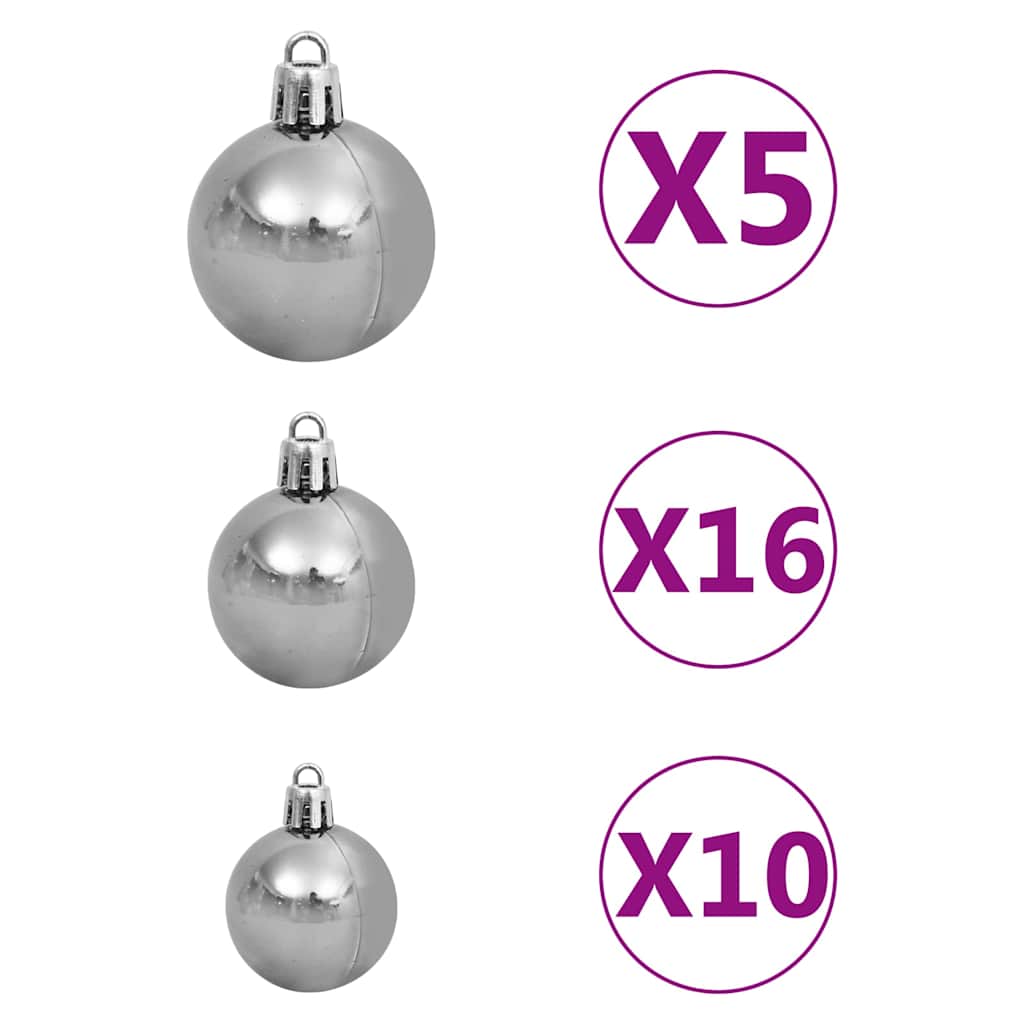 Artificial Pre-lit Christmas Tree with Ball Set&Pine Cones 94.5