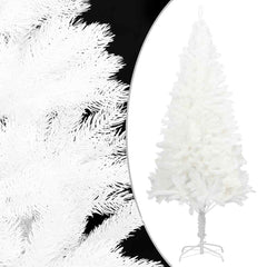 A 47.2-inch white pre-lit artificial Christmas tree with a ball set on a sturdy base.