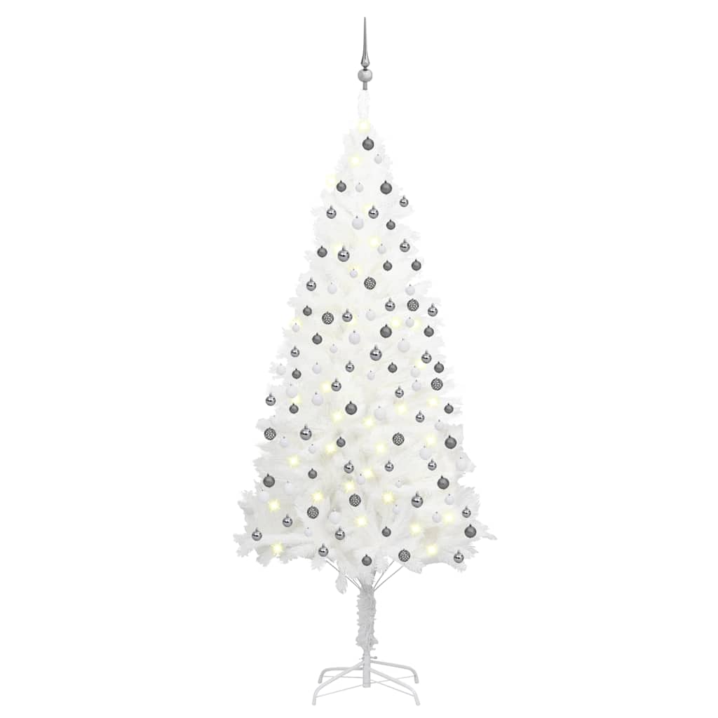 Artificial Pre-lit Christmas Tree with Ball Set White 82.7