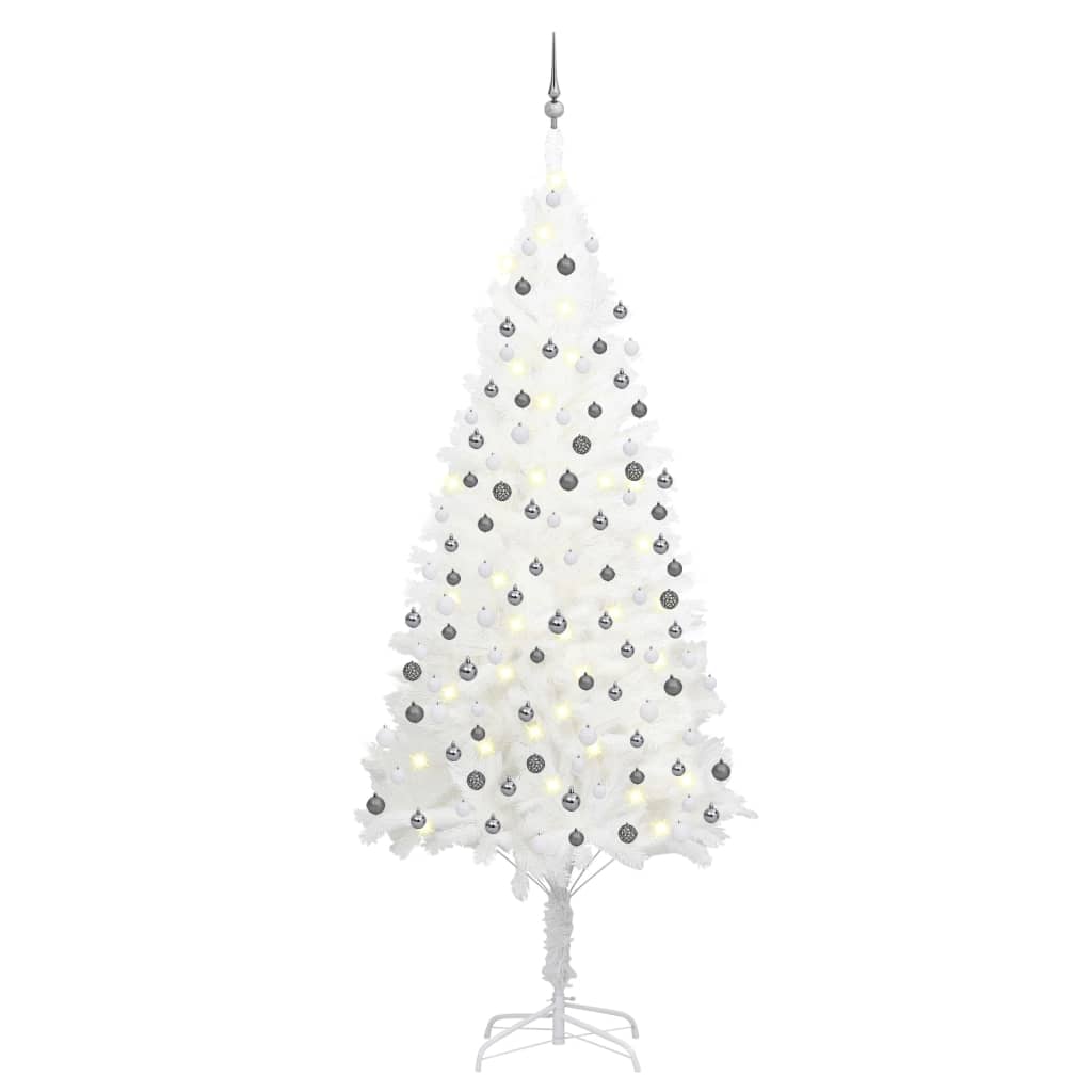 Artificial Pre-lit Christmas Tree with Ball Set White 94.5