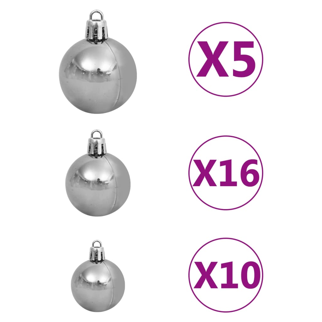 Artificial Pre-lit Christmas Tree with Ball Set White 94.5