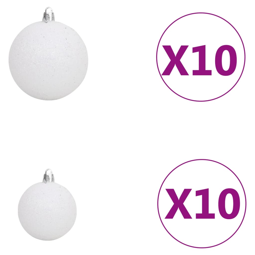 Artificial Pre-lit Christmas Tree with Ball Set White 94.5