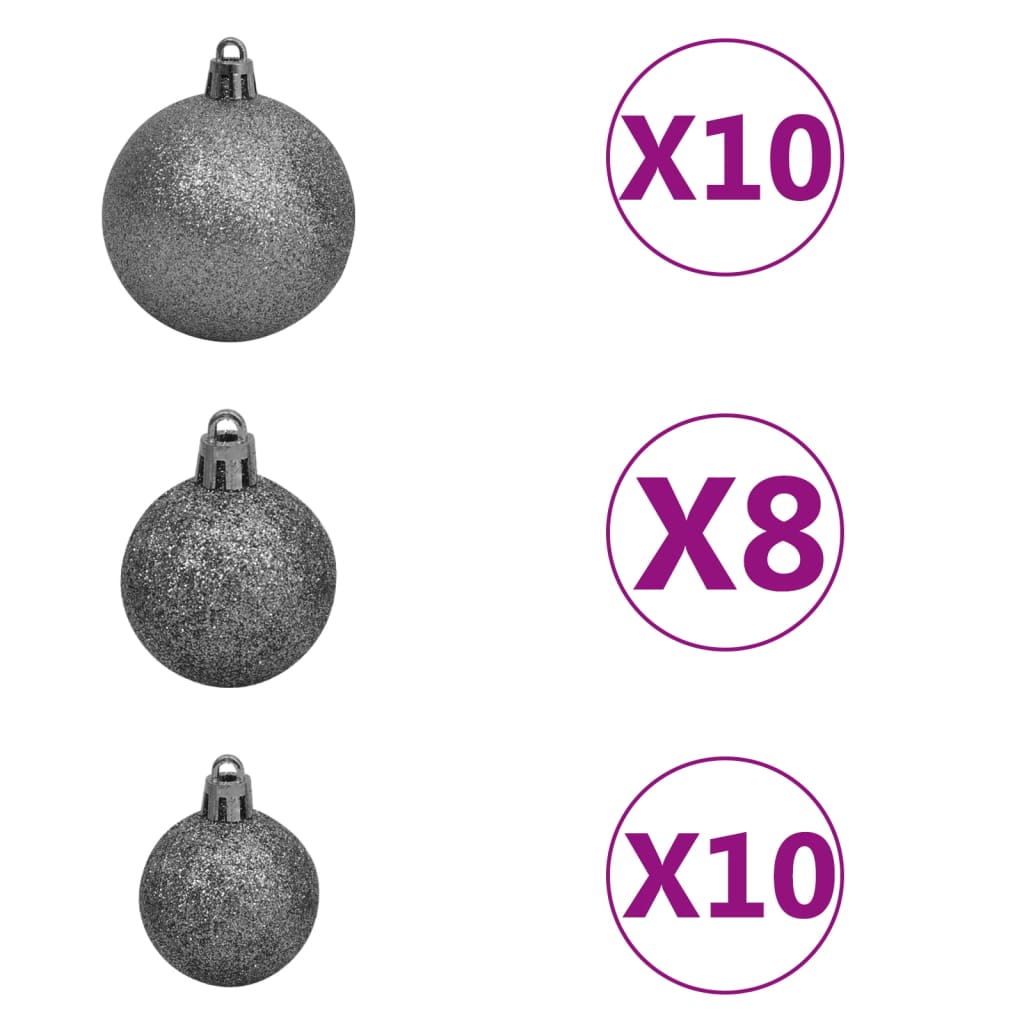Artificial Pre-lit Christmas Tree with Ball Set White 94.5