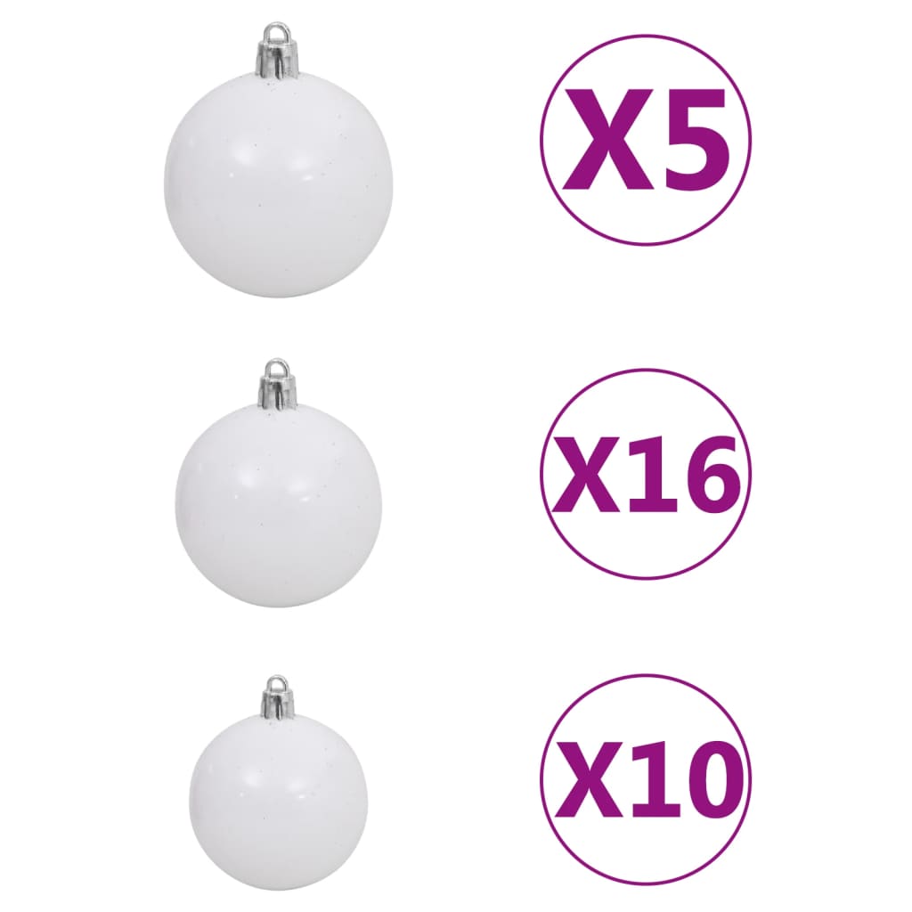 Artificial Pre-lit Christmas Tree with Ball Set White 94.5