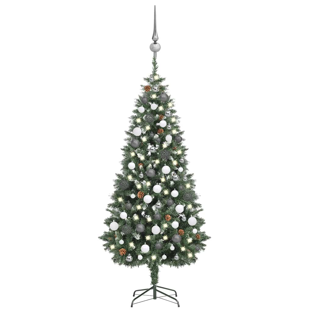 Artificial Pre-lit Christmas Tree with Ball Set Pine Cones 70.9