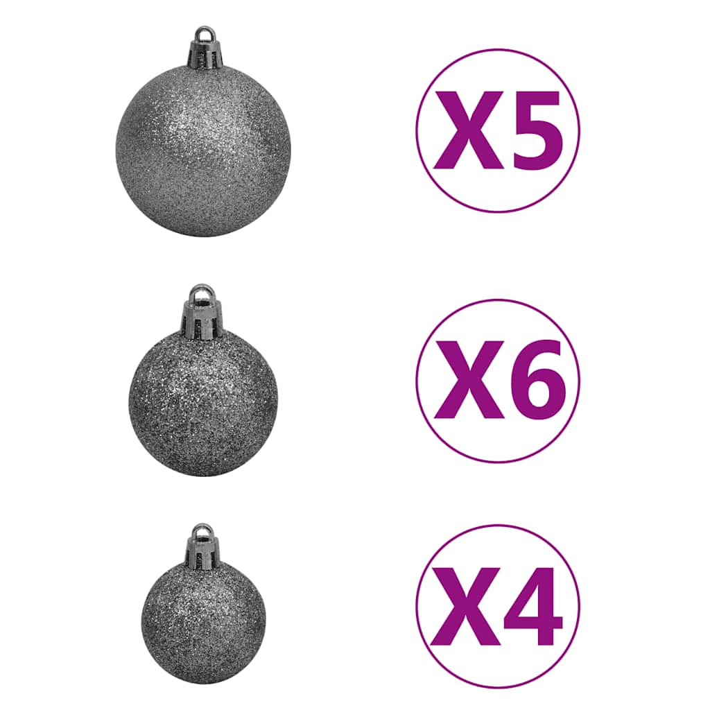Set of three gray glitter Christmas ornaments in sizes x4, x5, and x6.