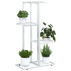 Plant Stand White Metal Medium Shelving Plant Stand