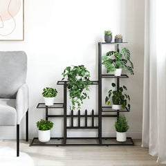 Plant Stand Black Black powder-coated metal Medium Sturdy