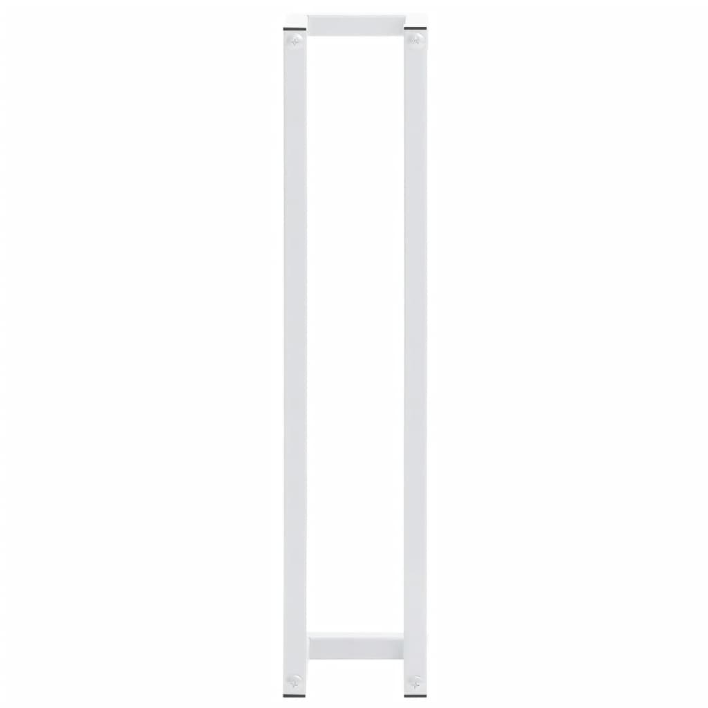 White steel towel rack, 4.9 x 4.9 x 23.6 inches, with slim vertical bars.