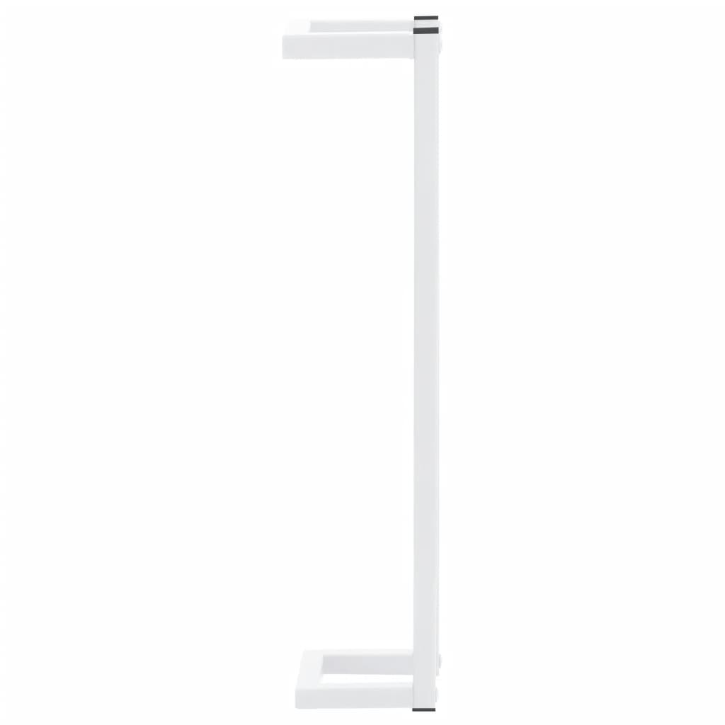 White steel towel rack, 4.9 x 4.9 x 23.6 inches, wall-mounted design.