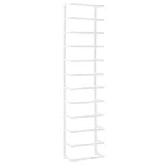 White steel towel rack, 9.4 x 4.7 x 37.8 inches, tall and slim design.